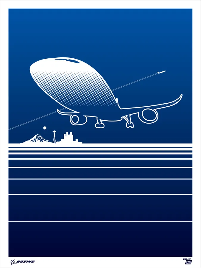 Boeing x Ames Bros Sea Level 787 art print