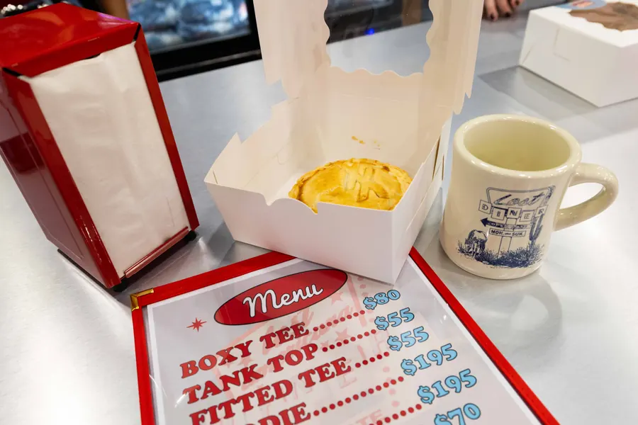 Diner menu used as the price list for the collection