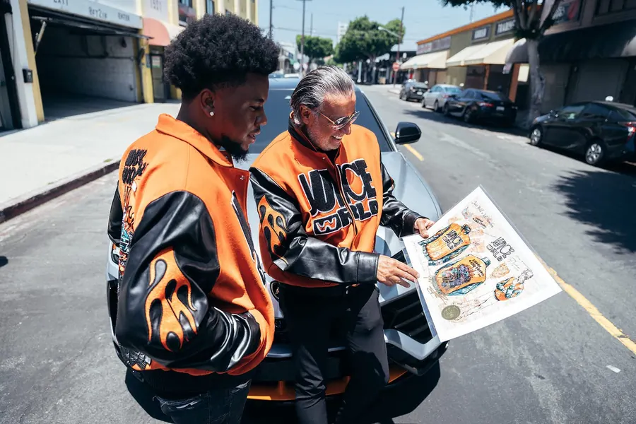 Jeff Hamilton reviewing jacket artwork for the Juice WRLD release