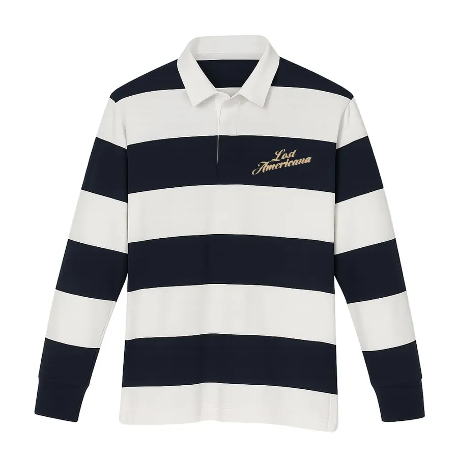Lost Americana striped rugby polo