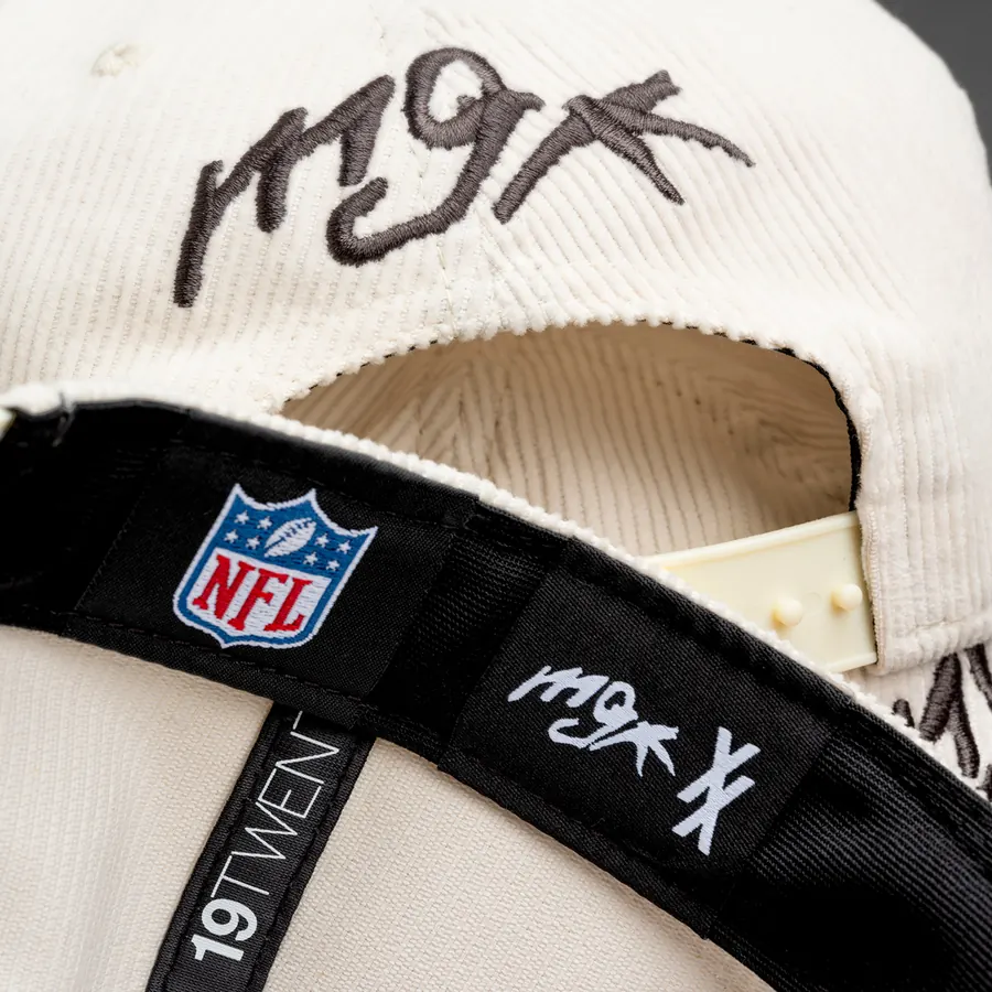 mgk signature embroidery on the Cleveland Browns cap