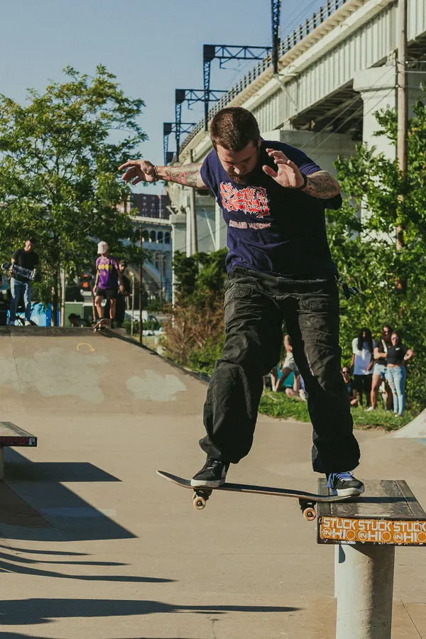 Skater on a rail at the MGK Day 2024 skate event