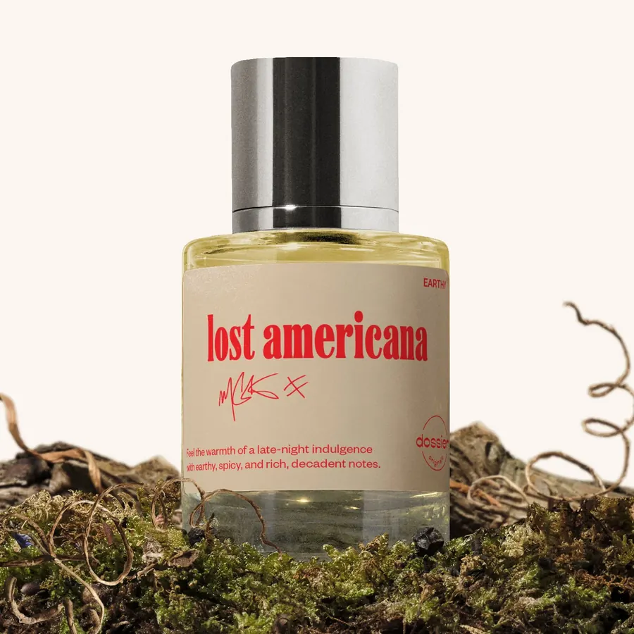 mgk x Dossier Lost Americana fragrance