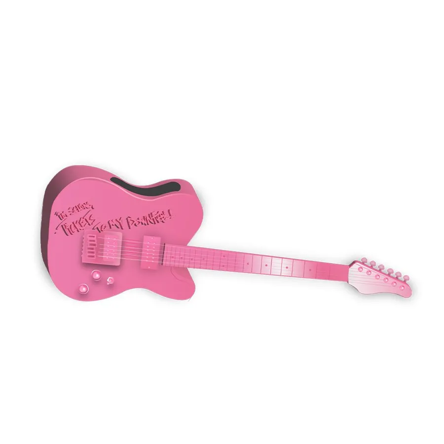 Tickets to My Downfall fifth-anniversary pink guitar vase