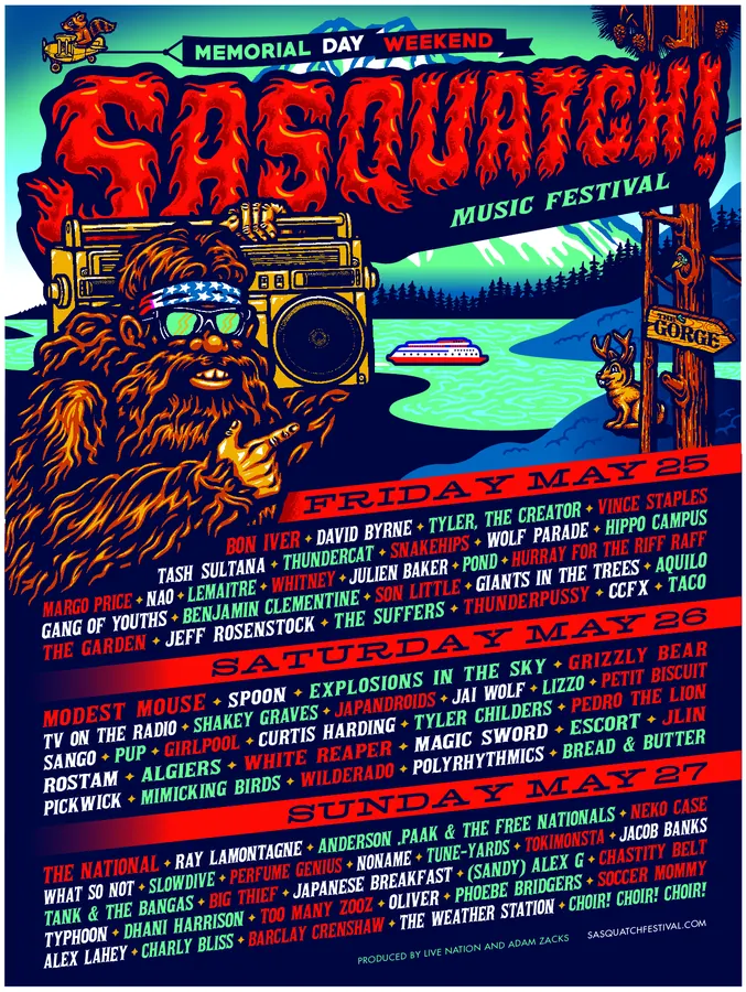 Sasquatch! Music Festival 2018 poster by Ames Bros